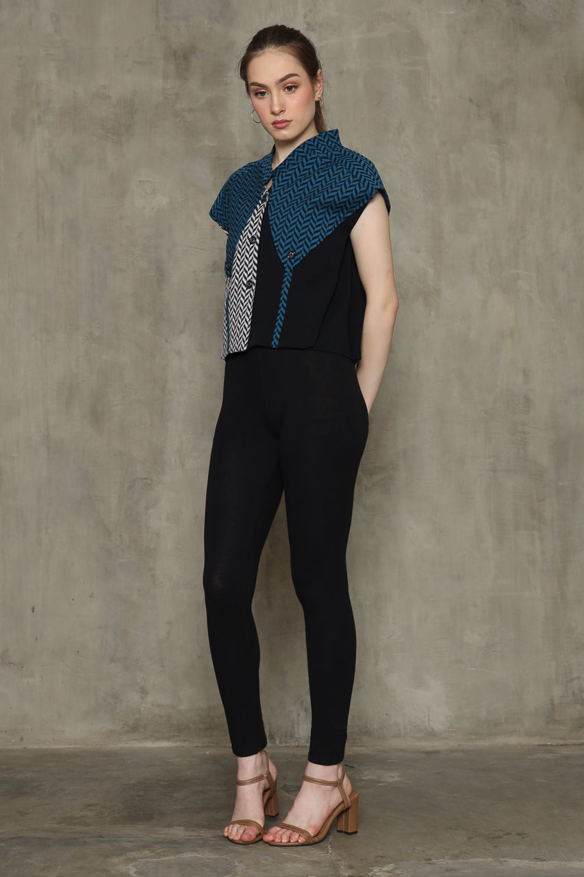 Bloom Zigzag Kancing Top