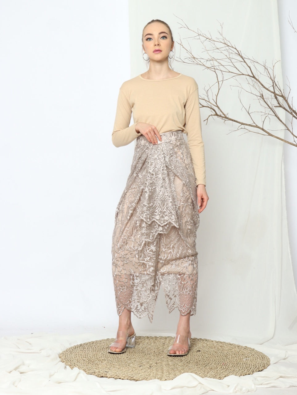 Rok Renda Tile Nude