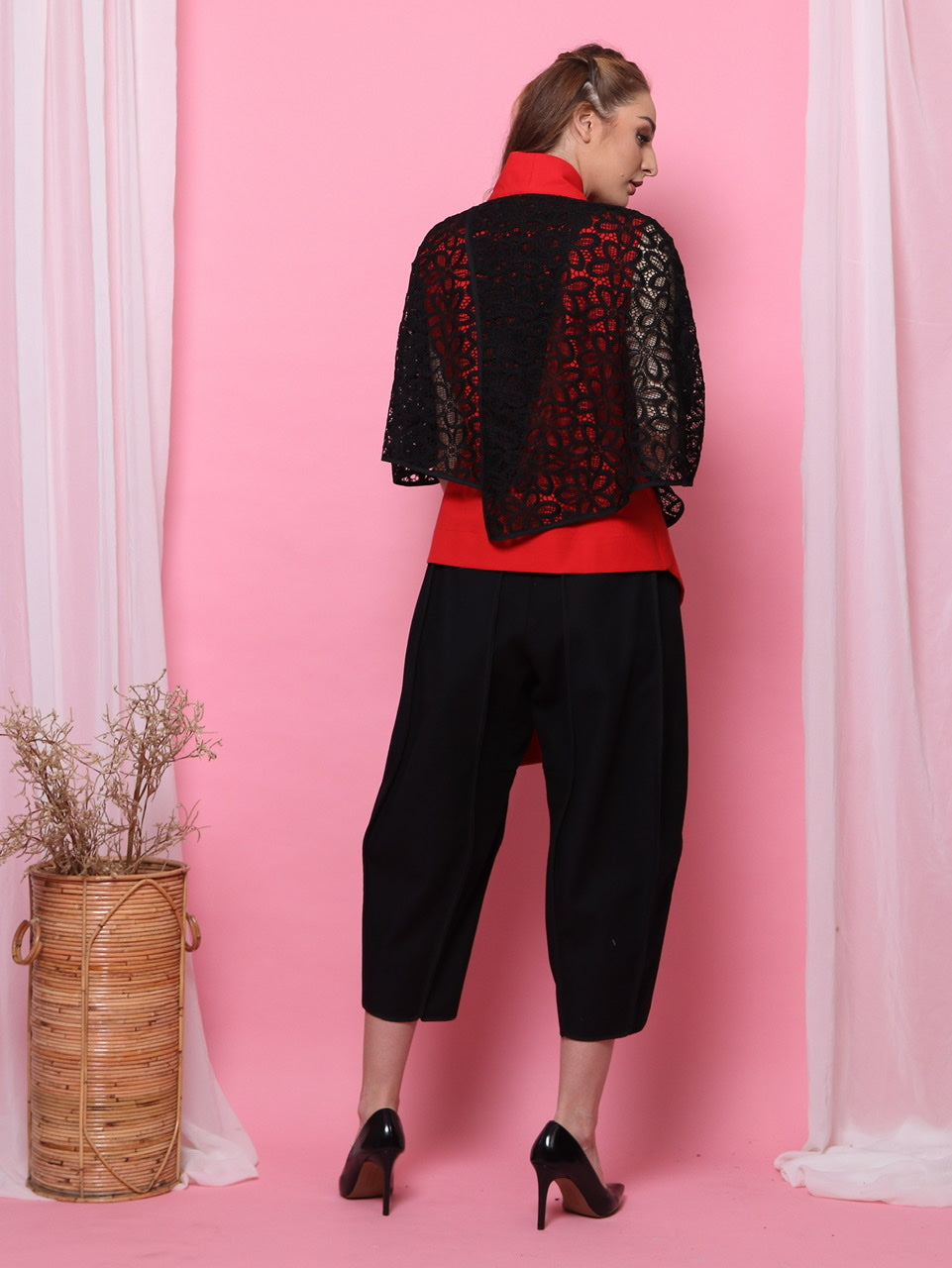 Top Kimono Merah Taslim