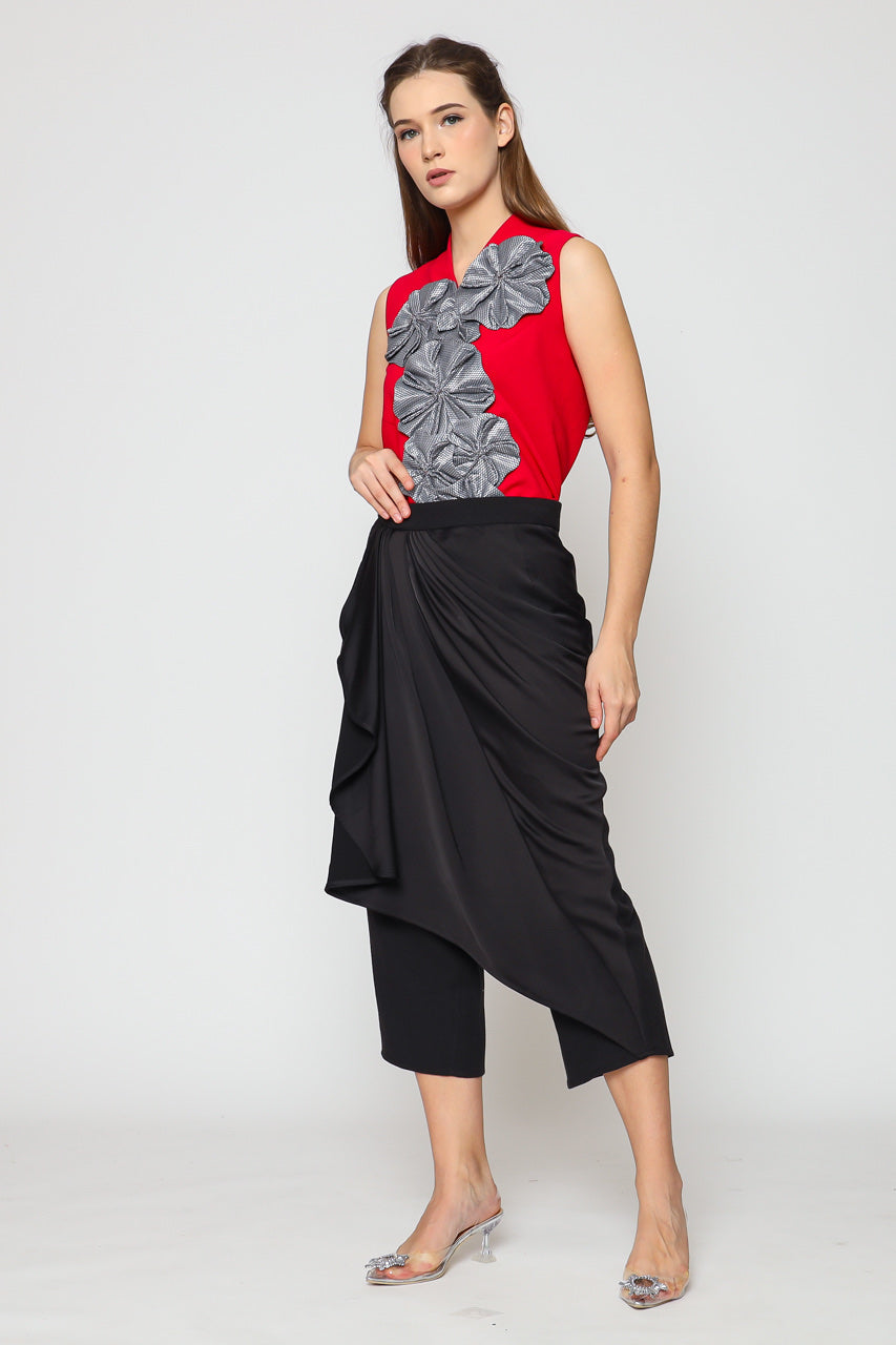 Bloom et Champs Top Bunga Tempel Merah