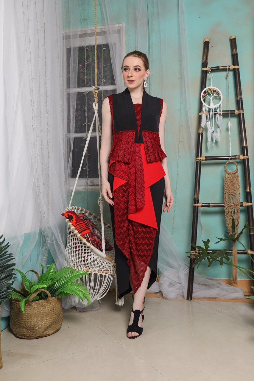 Dress Merah Renda