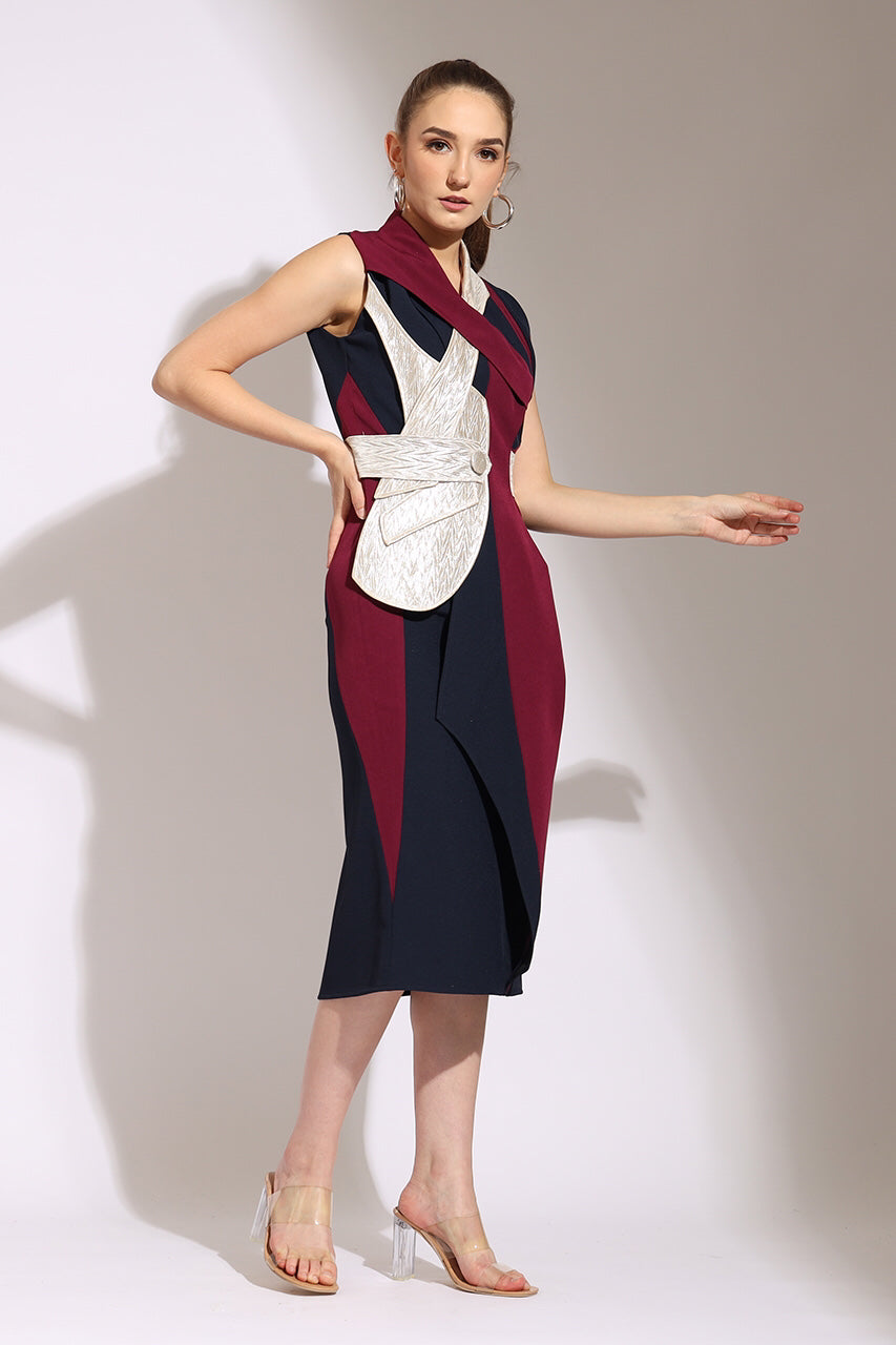 Bloom et Champs Dress Warna Maroon