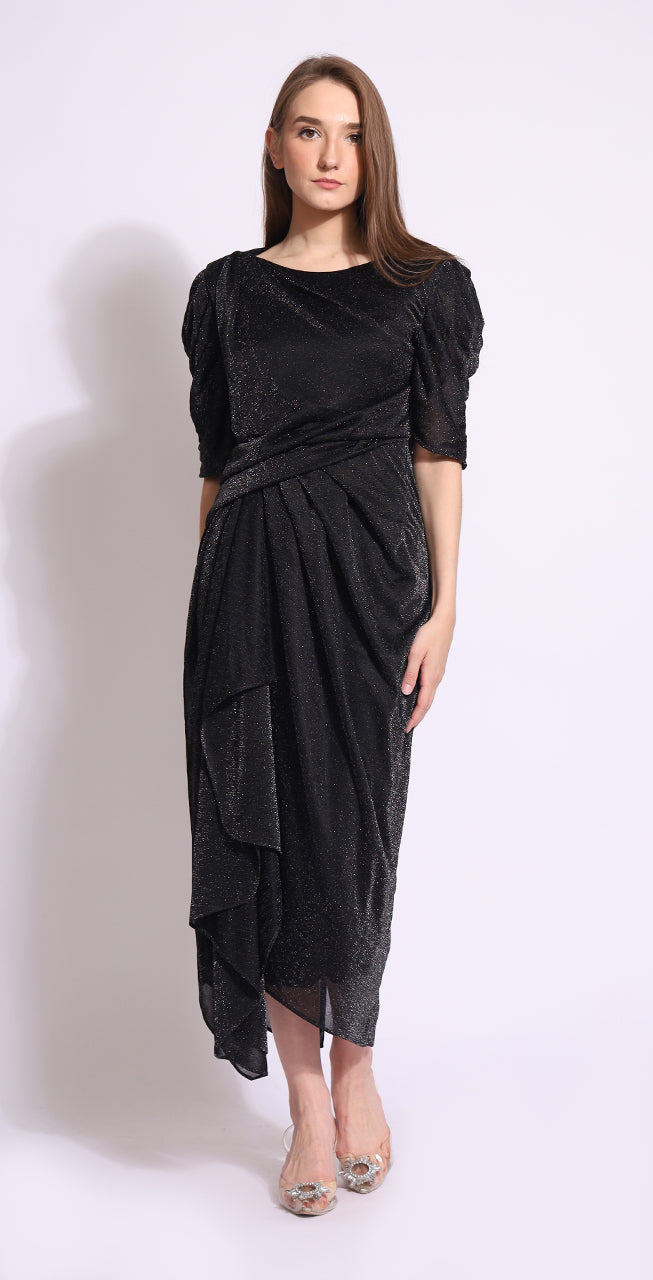 Bloom et Champs Dress Lengan Balon Glitter