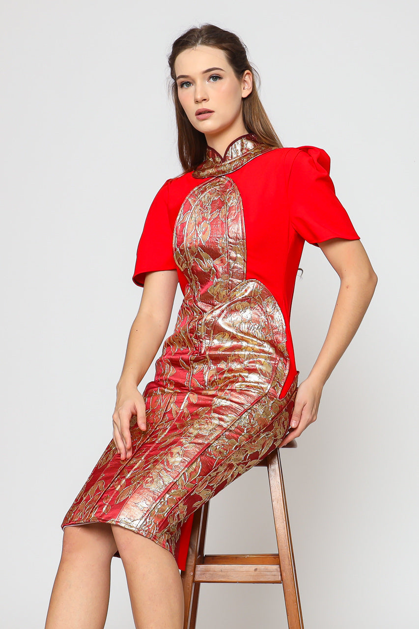 Dress Cheongsam Merah