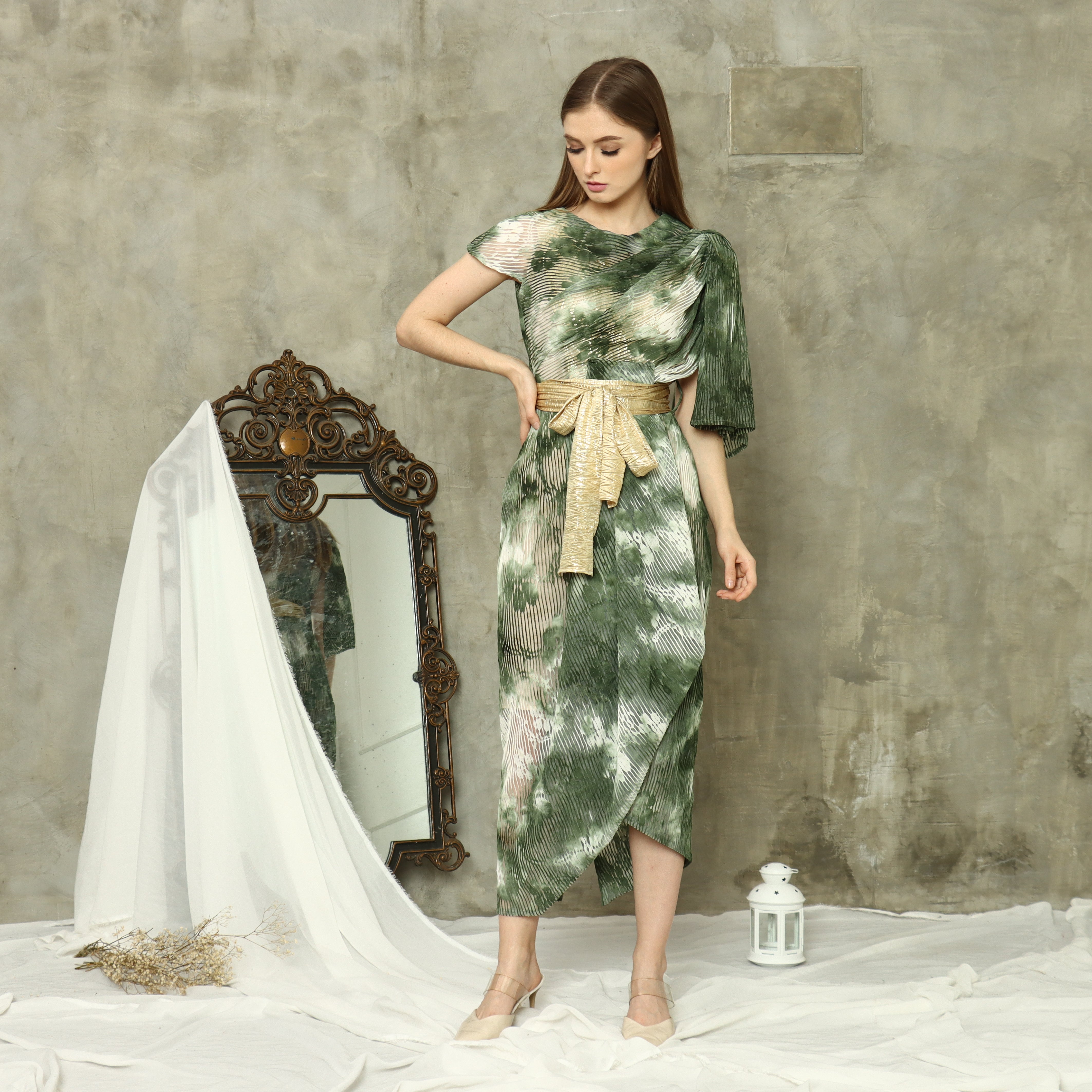 Dress Hijau Emas