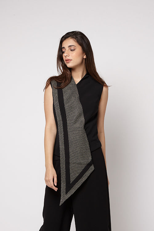 Lapel Top Black