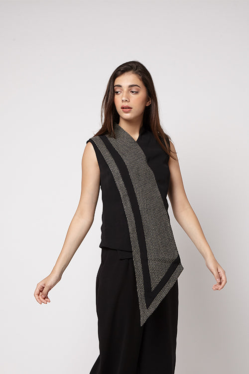 Lapel Top Black