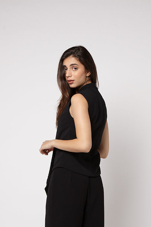 Lapel Top Black