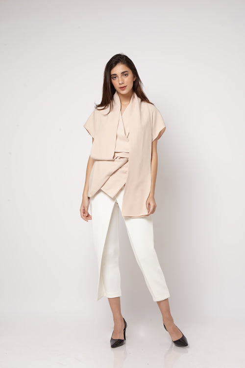 Long Scarf Top Beige