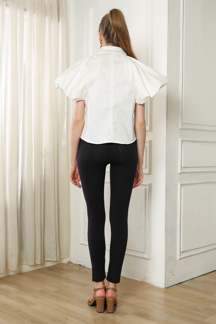 Bloom et Champs Kemeja Katun Lengan Balon