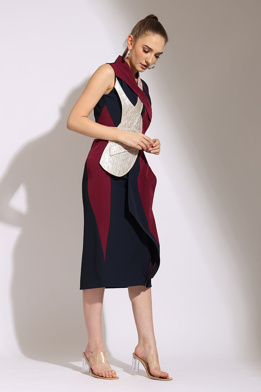 Bloom et Champs Dress Warna Maroon