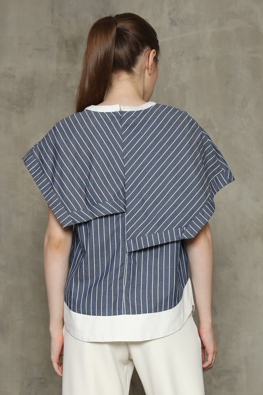 Bloom Kemeja Denim Salur/Celana DT Kantong Putih