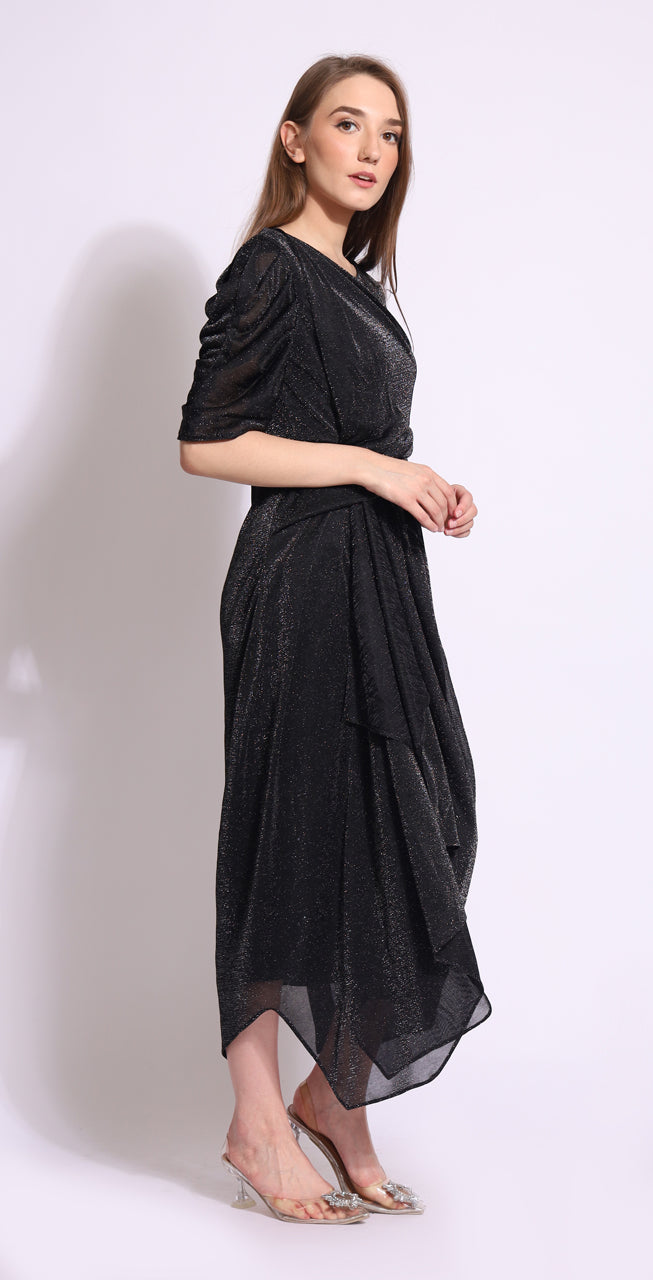 Bloom et Champs Dress Lengan Balon Glitter