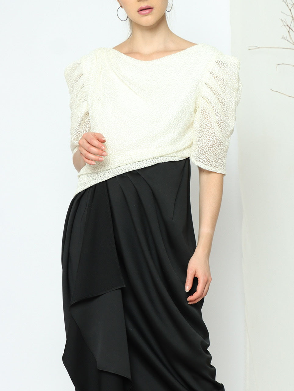 Bloom et Champs Dress Tangan Balon Tule Dot