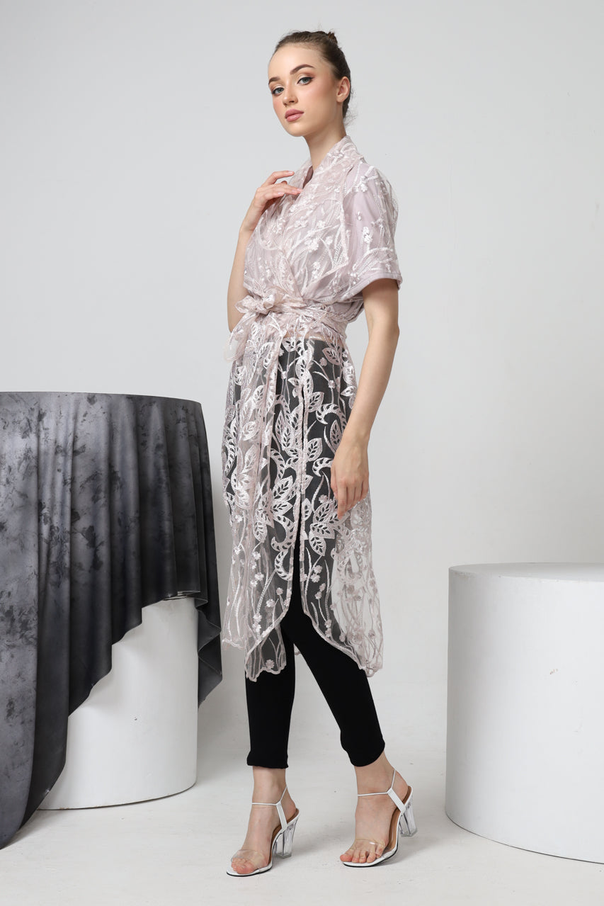 Bloom Et Champs Kimono Bordir in Blush