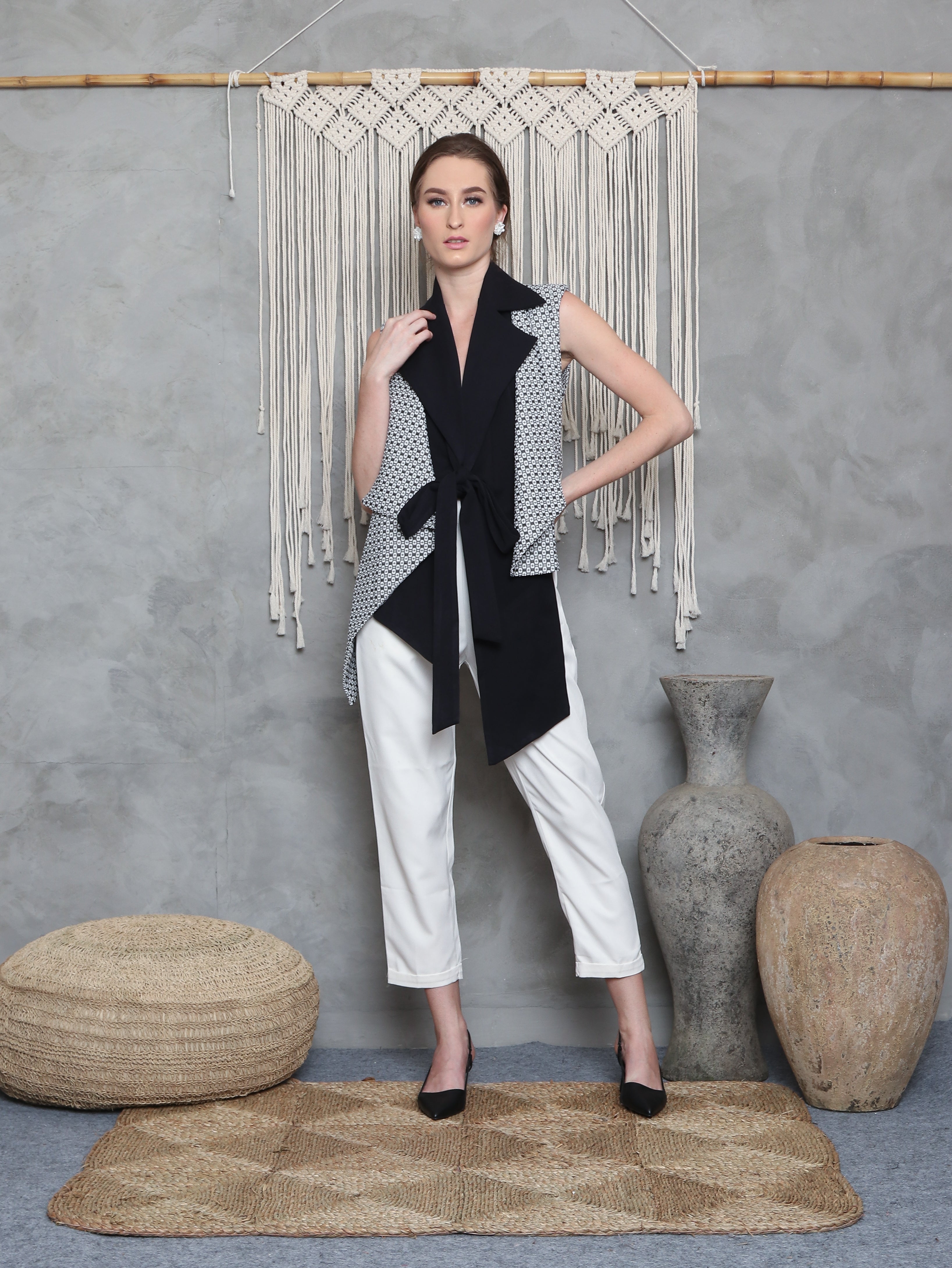 TOP DOBELAN CHECKERED