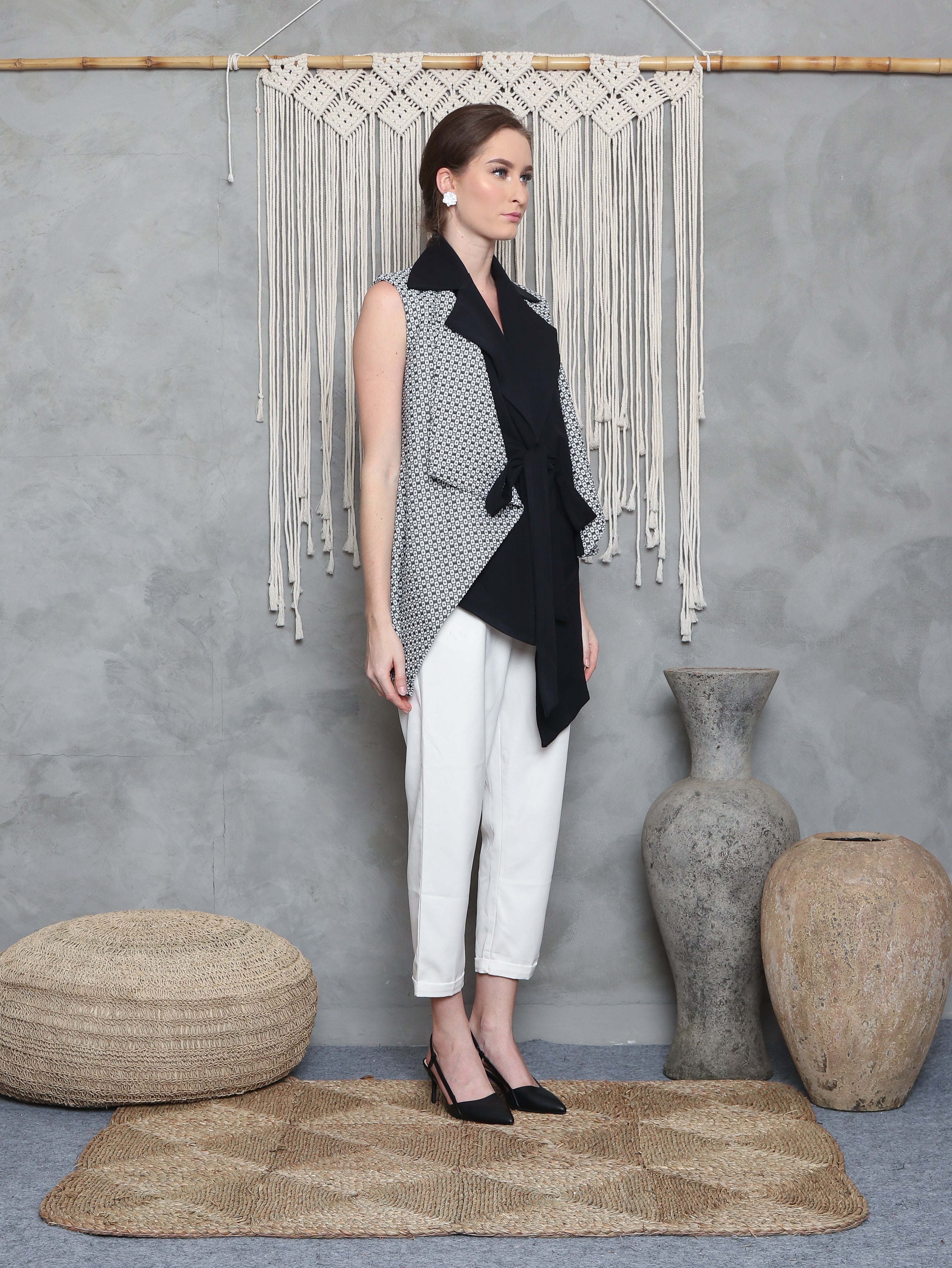 TOP DOBELAN CHECKERED