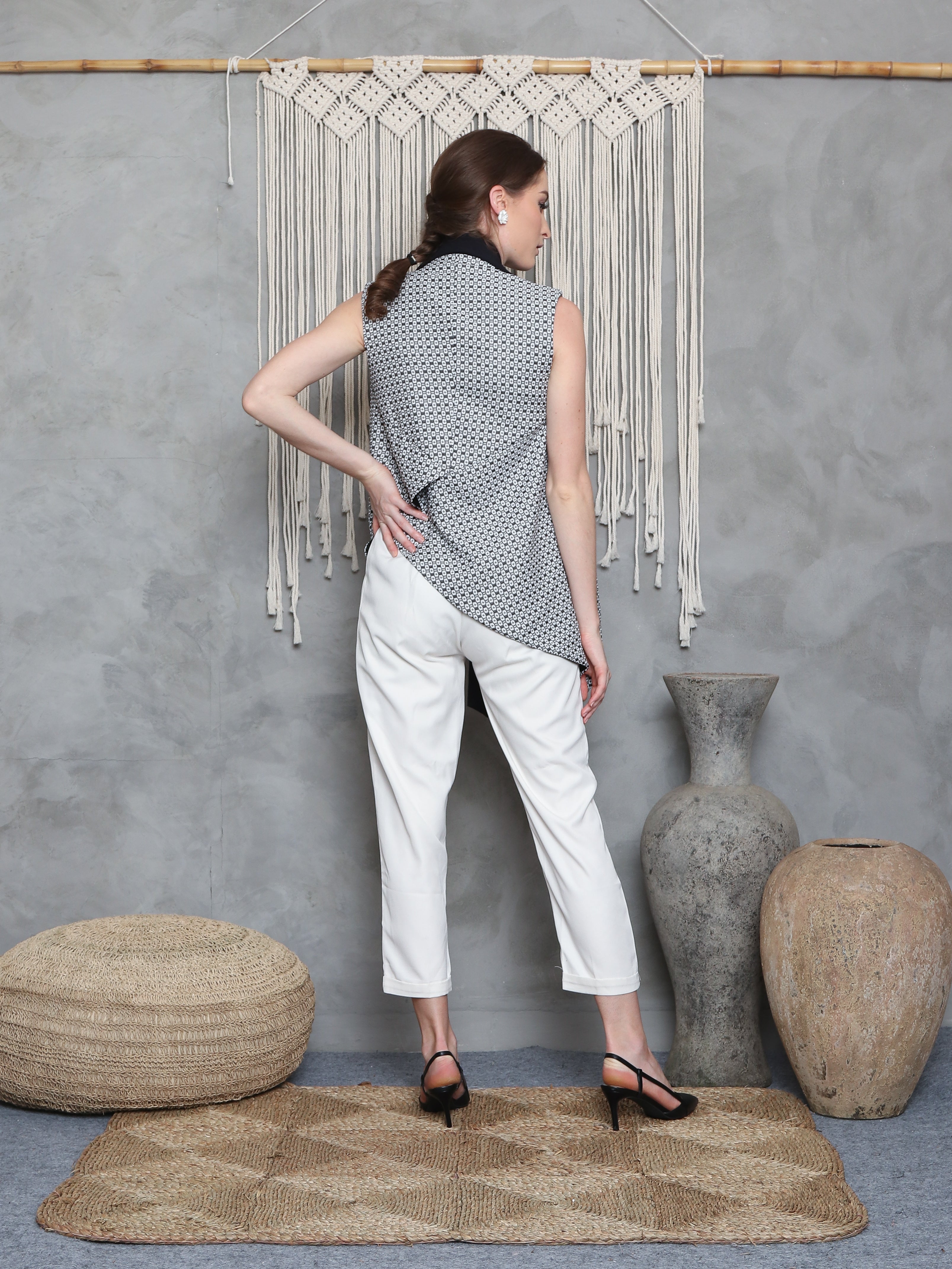 TOP DOBELAN CHECKERED