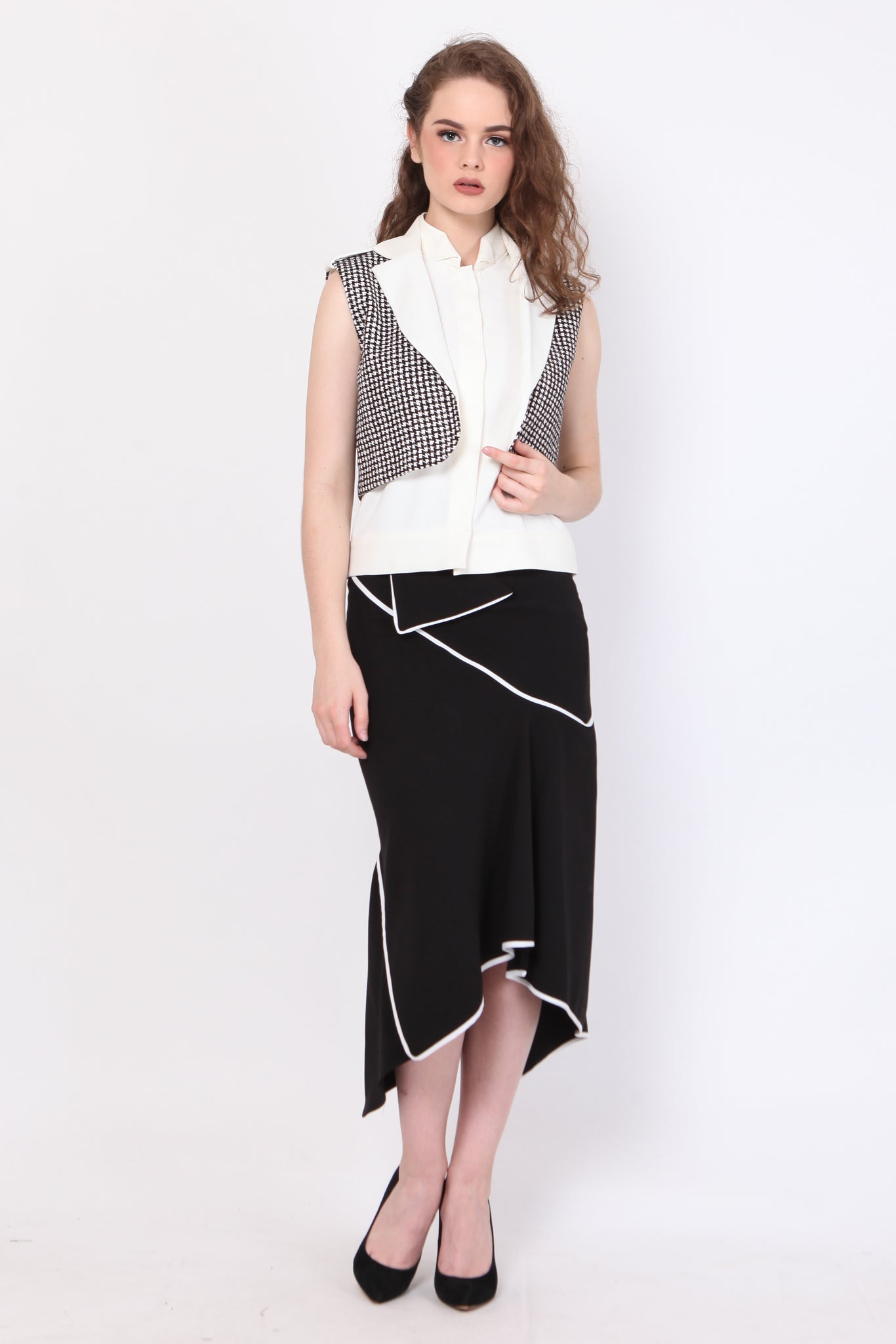 Top Kemeja Vest Double