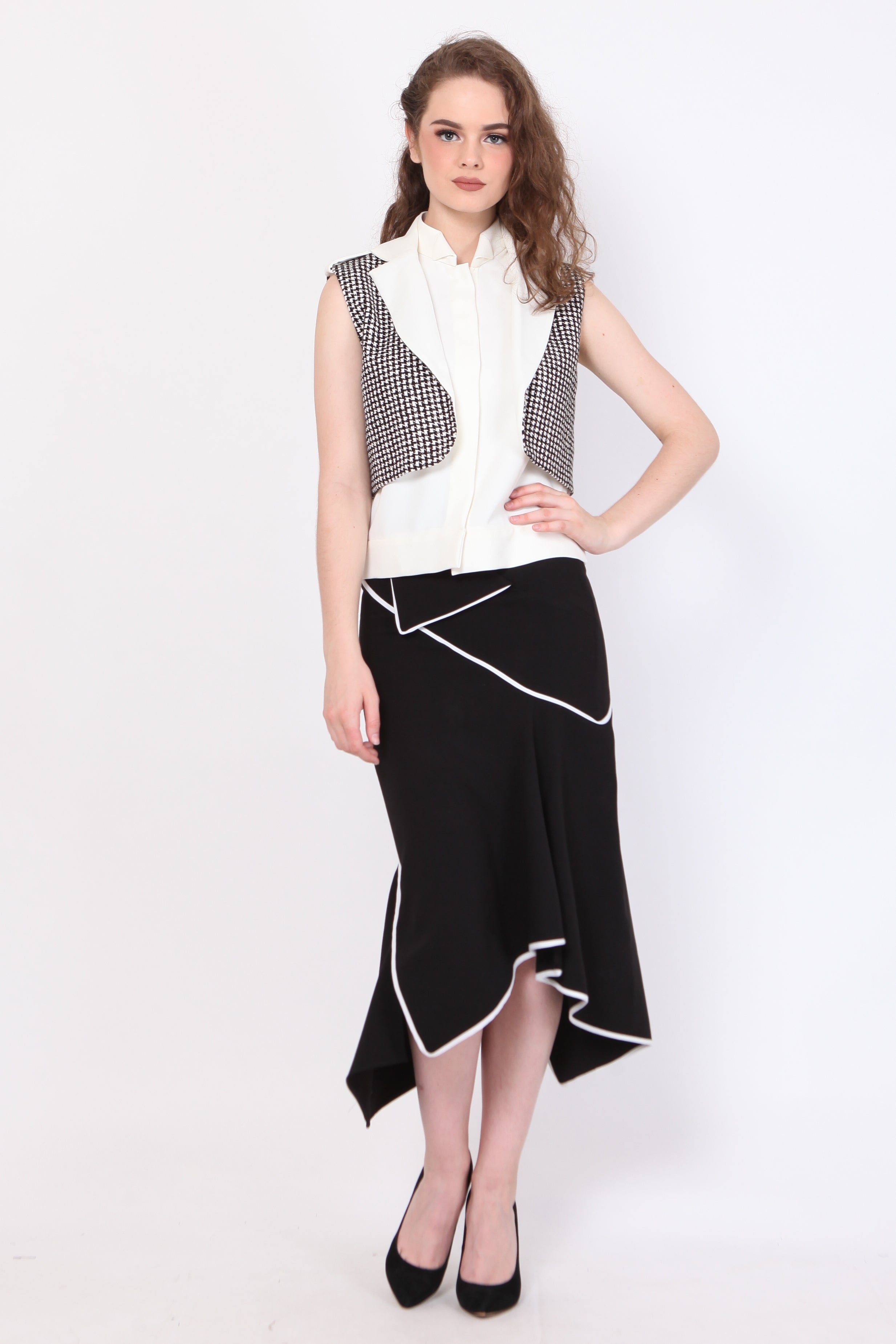 Top Kemeja Vest Double