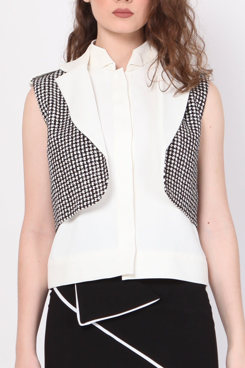 Top Kemeja Vest Double