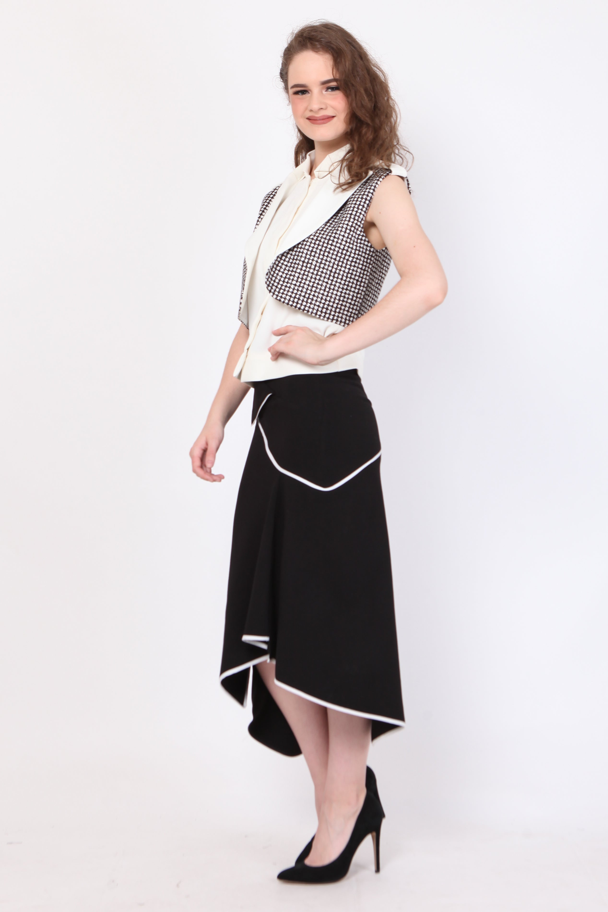 Top Kemeja Vest Double