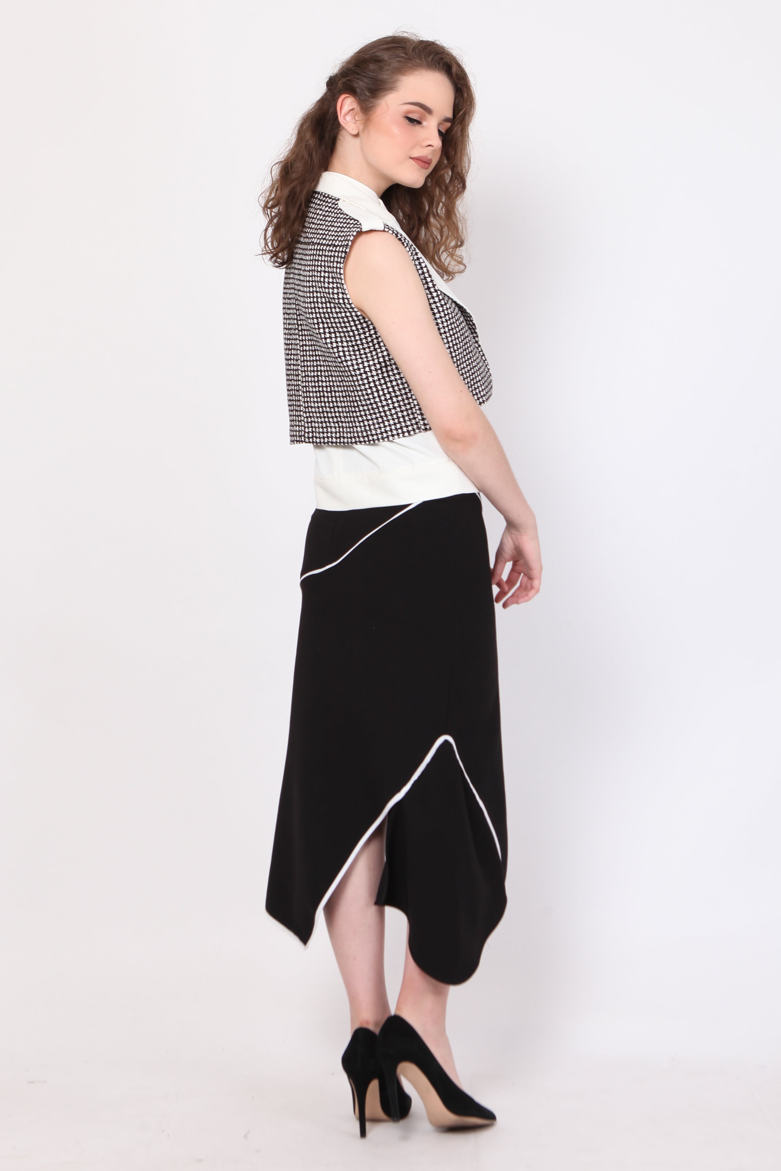 Top Kemeja Vest Double