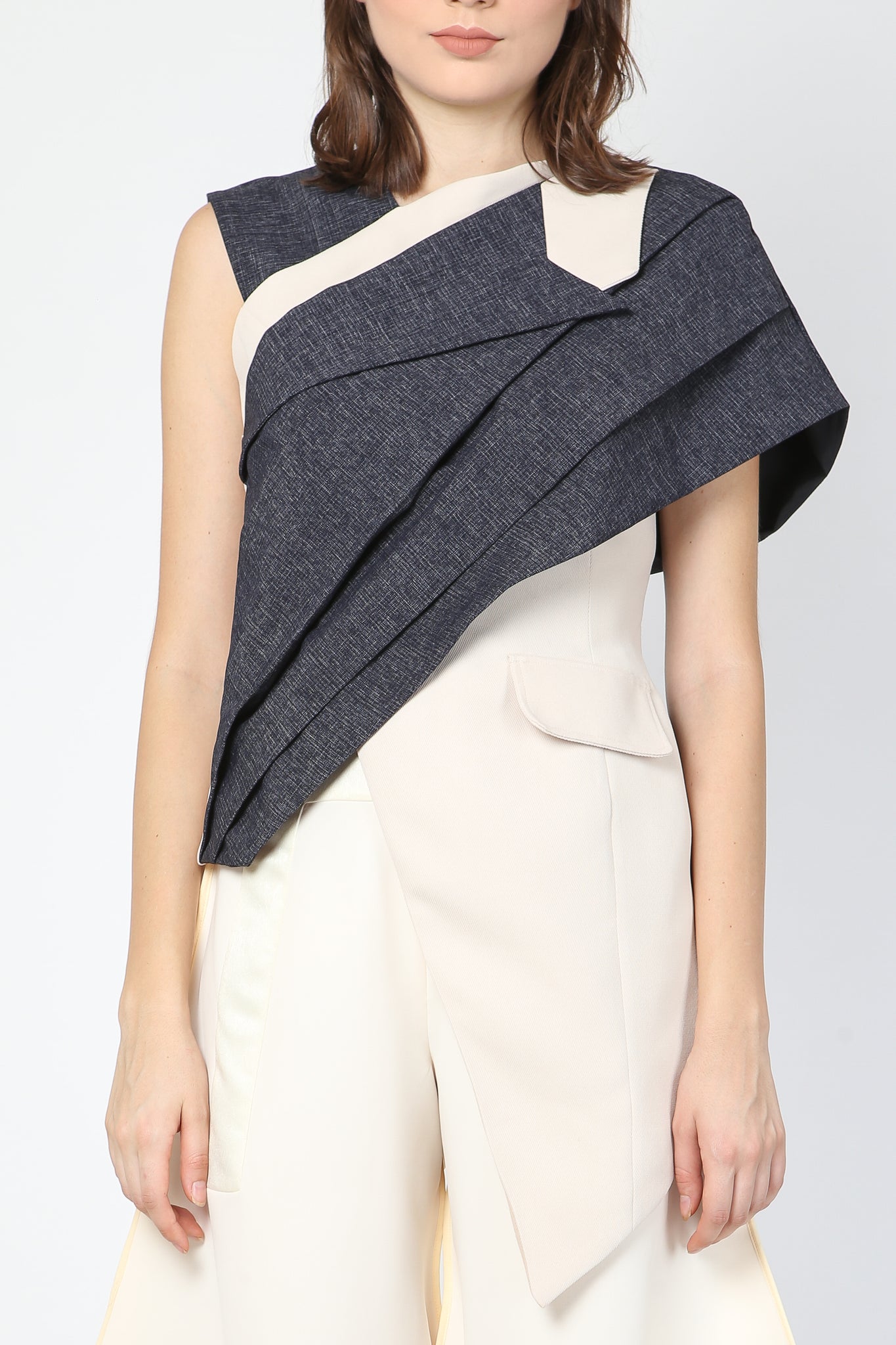 Top Kemben Lapel BW