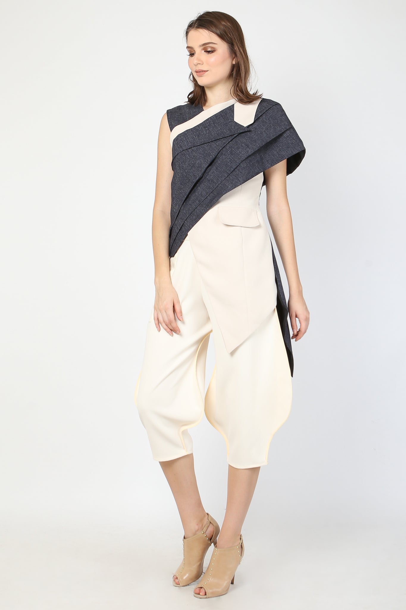 Top Kemben Lapel BW