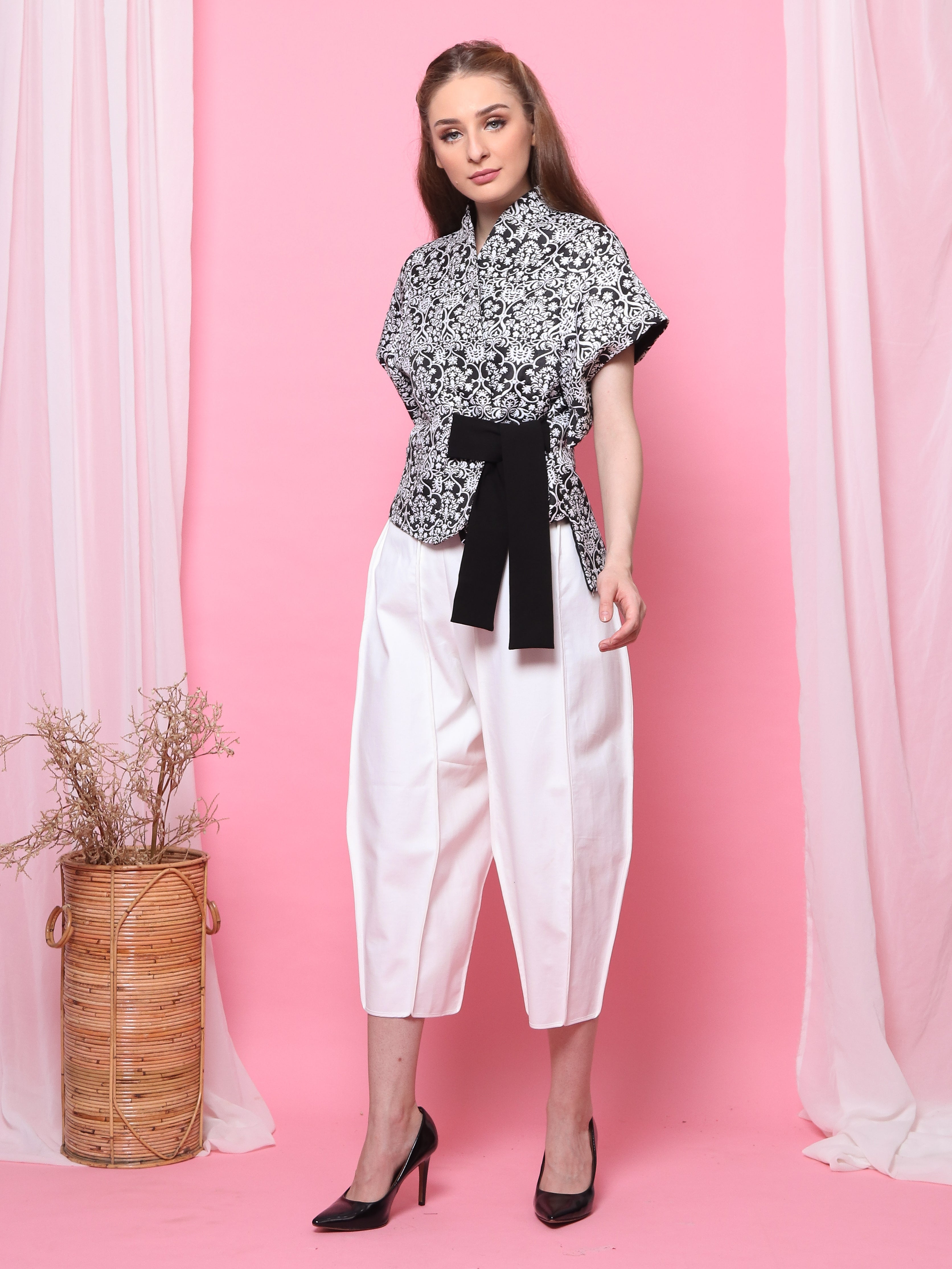 TOP KIMONO PATTERNED