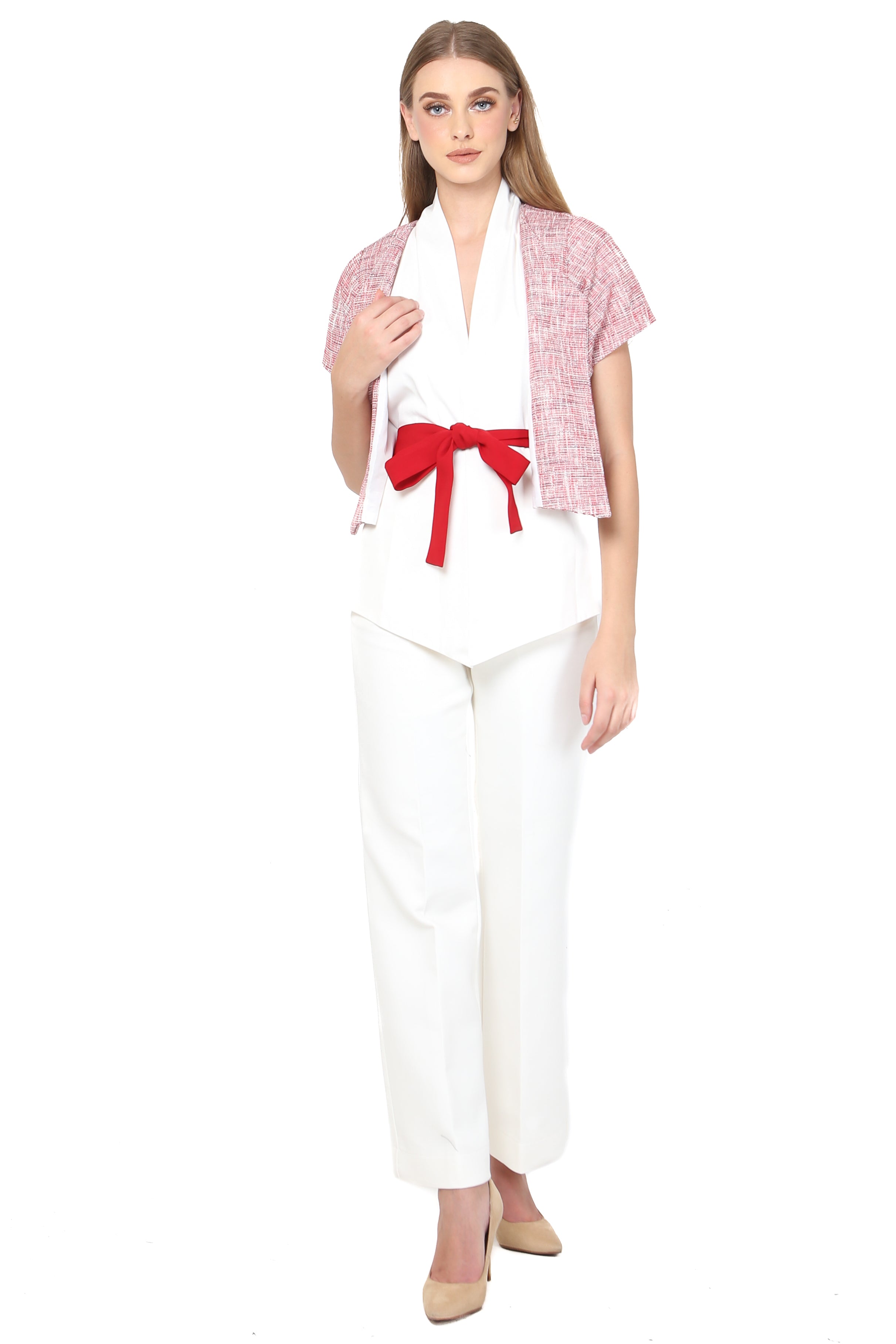 Top Kimono Rois Merah