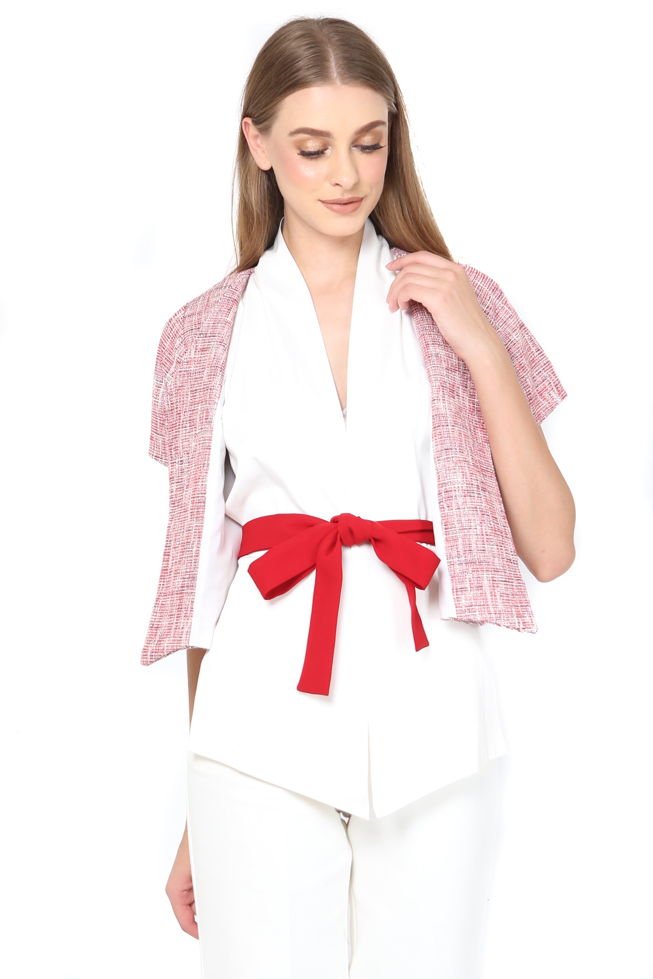 Top Kimono Rois Merah