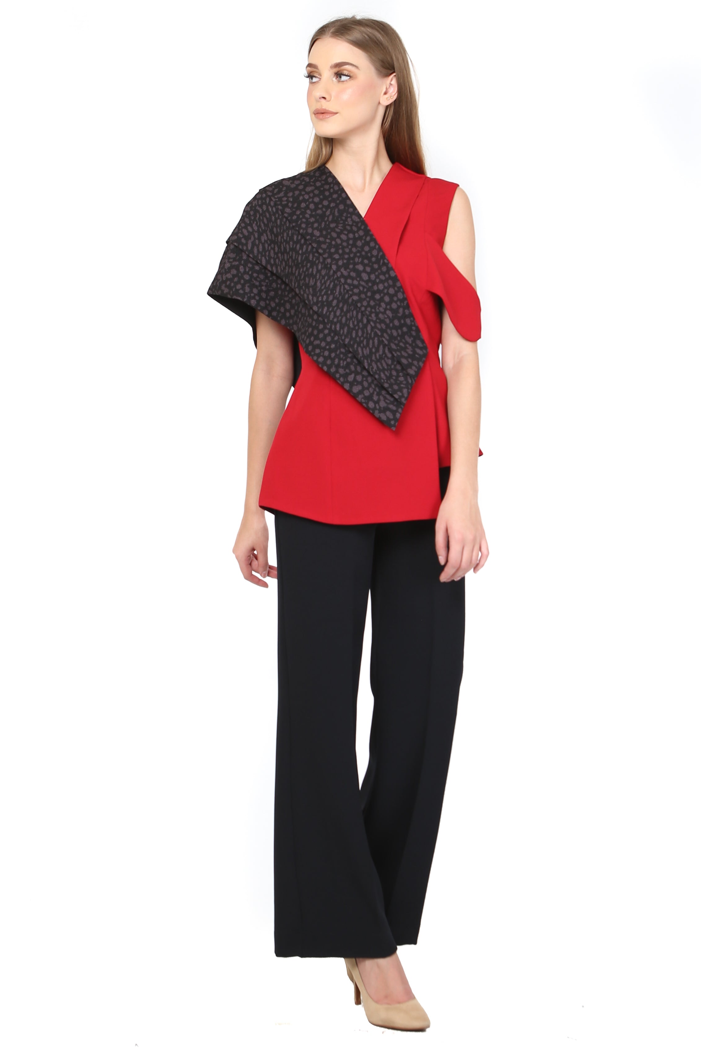 Top Sabrina Sebelah Merah