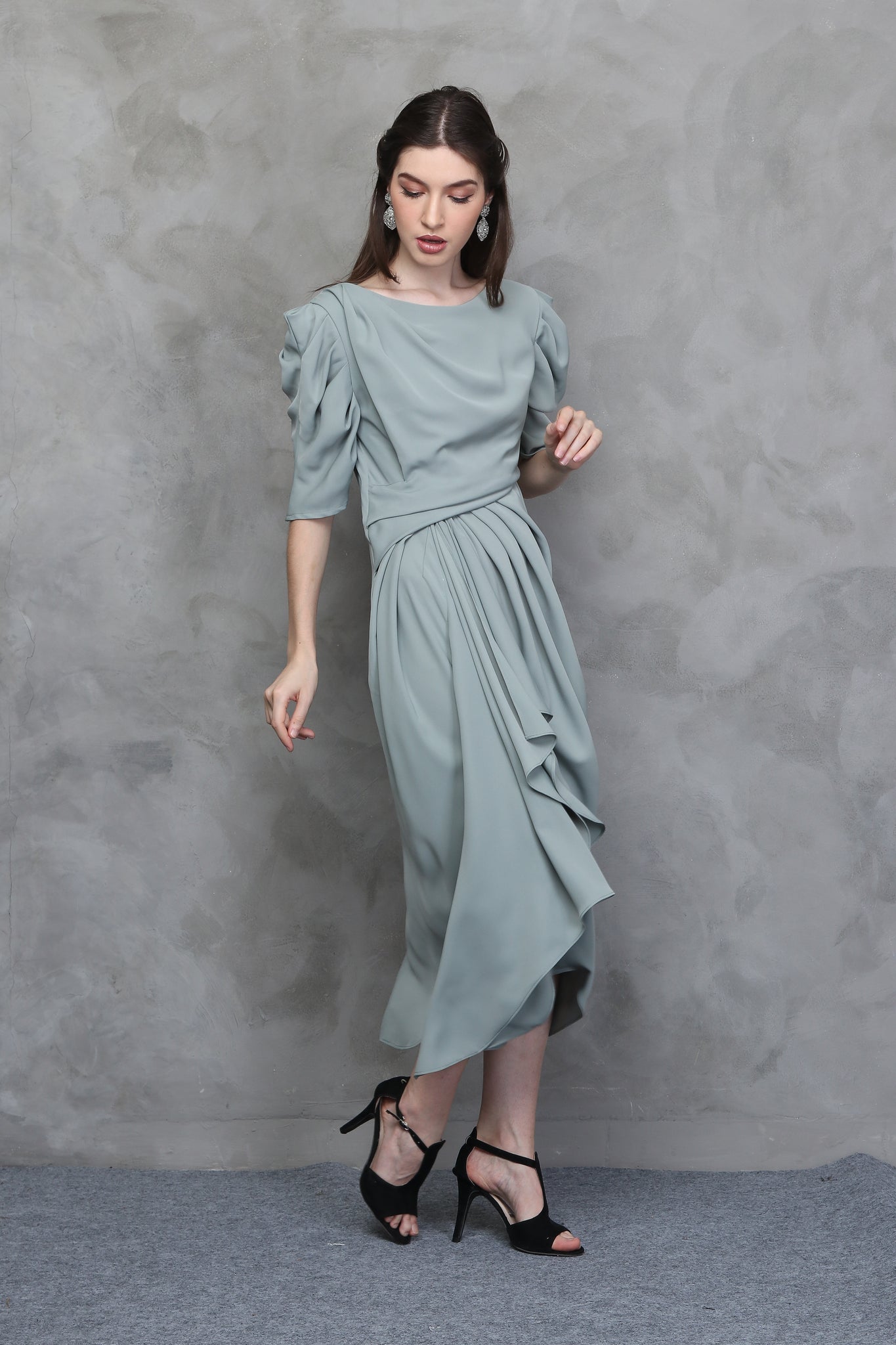 DRESS PLOI TANGAN BALON DUCKEGG
