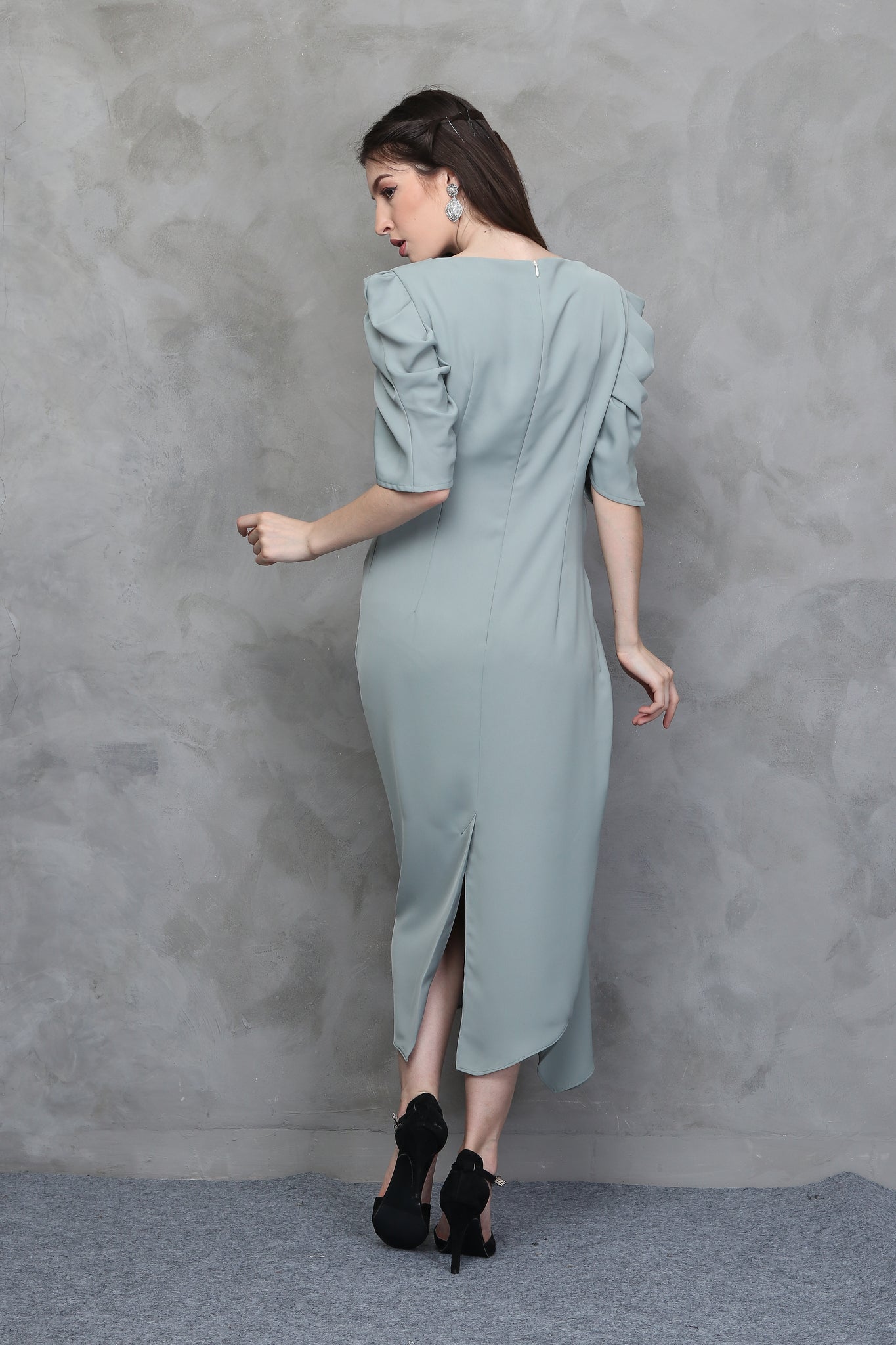 DRESS PLOI TANGAN BALON DUCKEGG