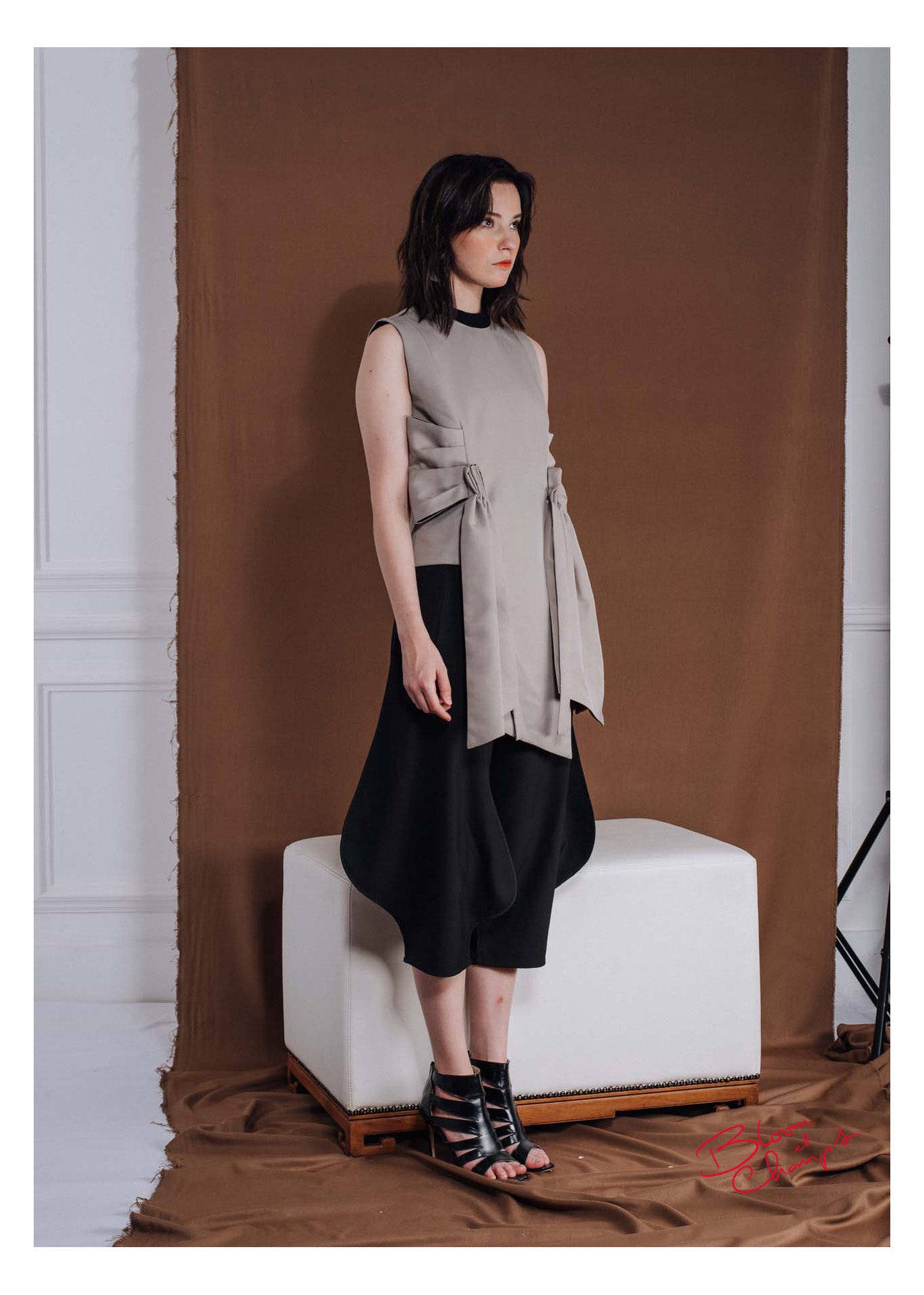 Double Bow Top Grey