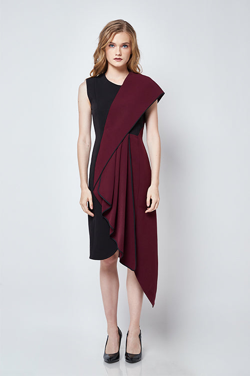 Dress Maroon Kipas