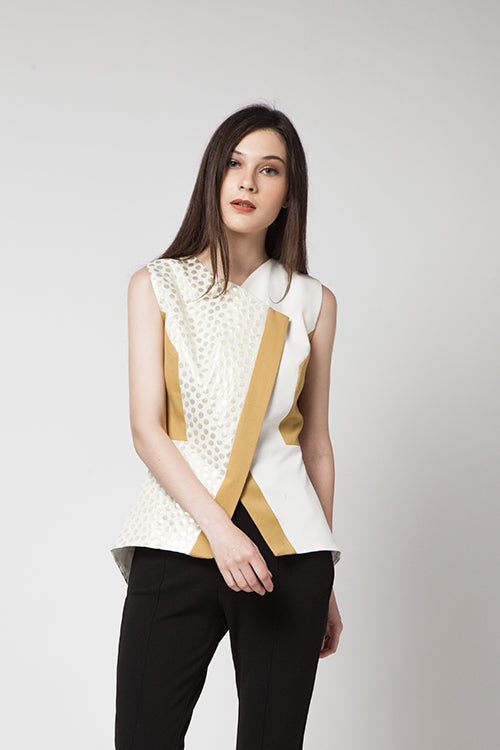 Half Abstract Gold Top