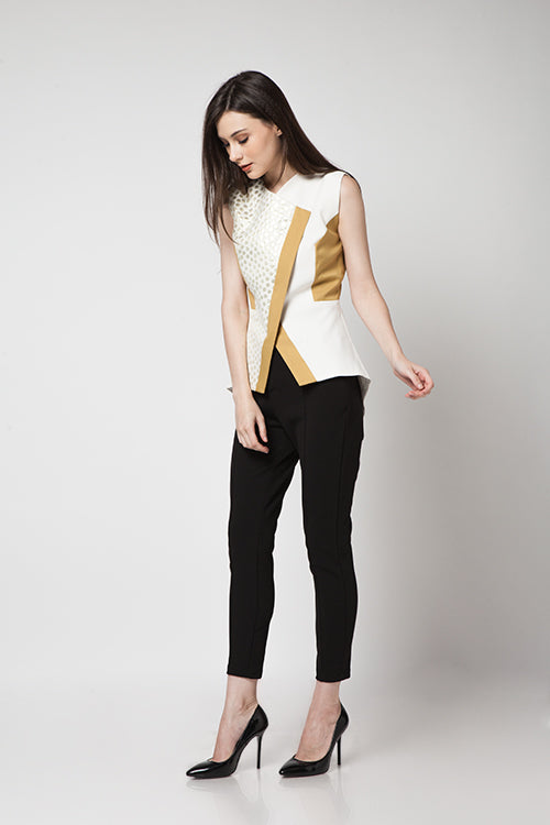 Half Abstract Gold Top