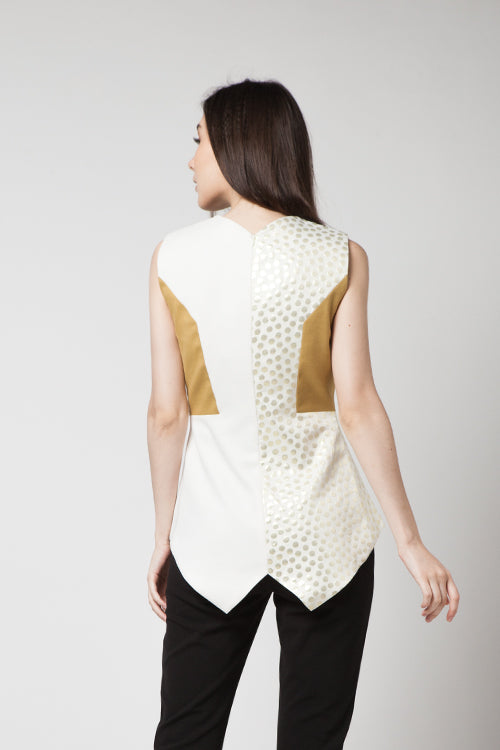 Half Abstract Gold Top