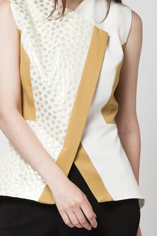 Half Abstract Gold Top