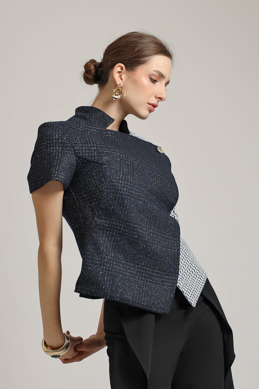 Bloom et Champs Kemeja Diagonal Lengan Pendek