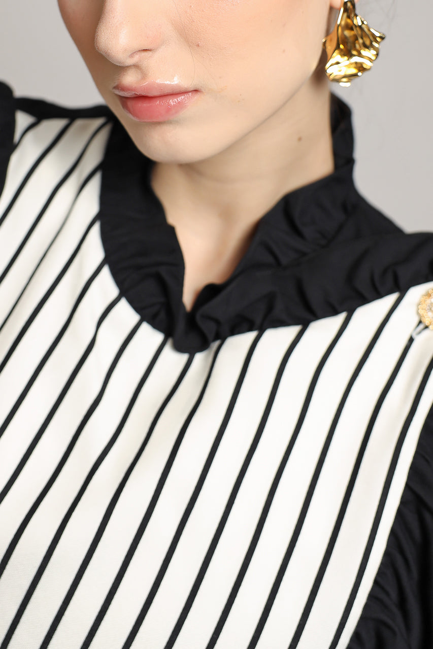 Bloom et Champs Frill Stripe Top