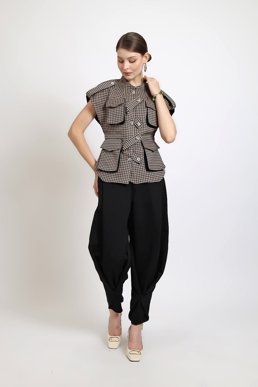 Bloom et Champs Safari Checkered Choco Blouse