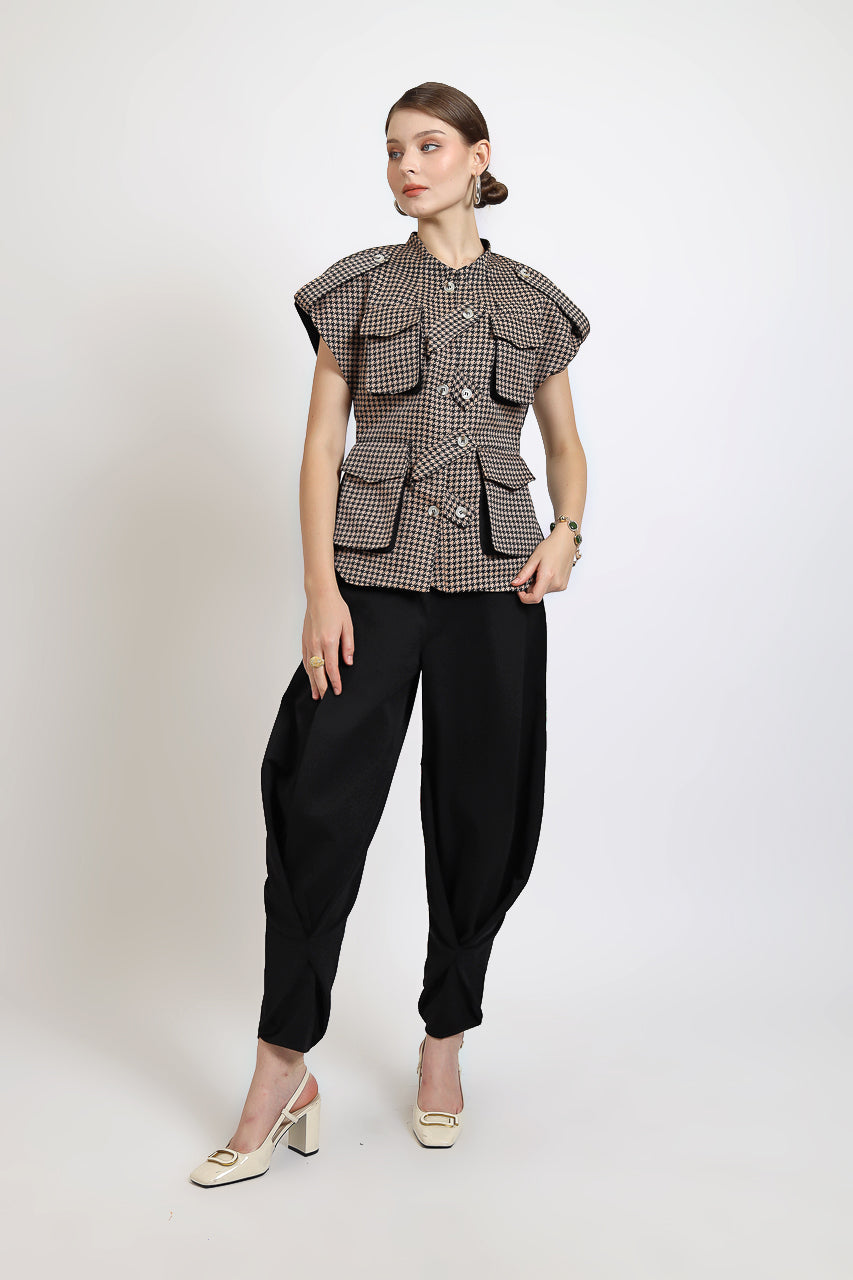 Bloom et Champs Safari Checkered Choco Blouse