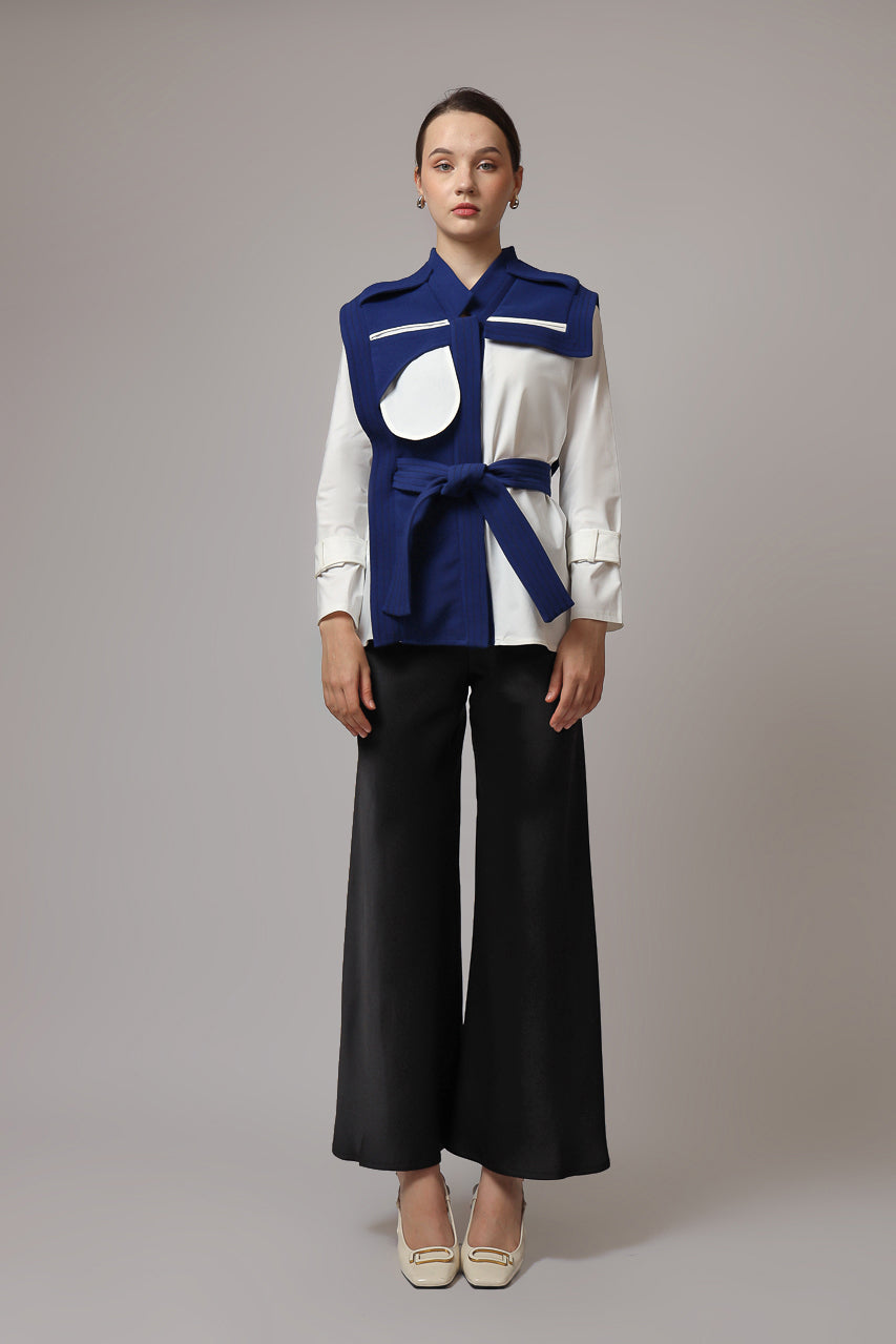 Bloom et Champs Kemeja Aksen in Azure Blue