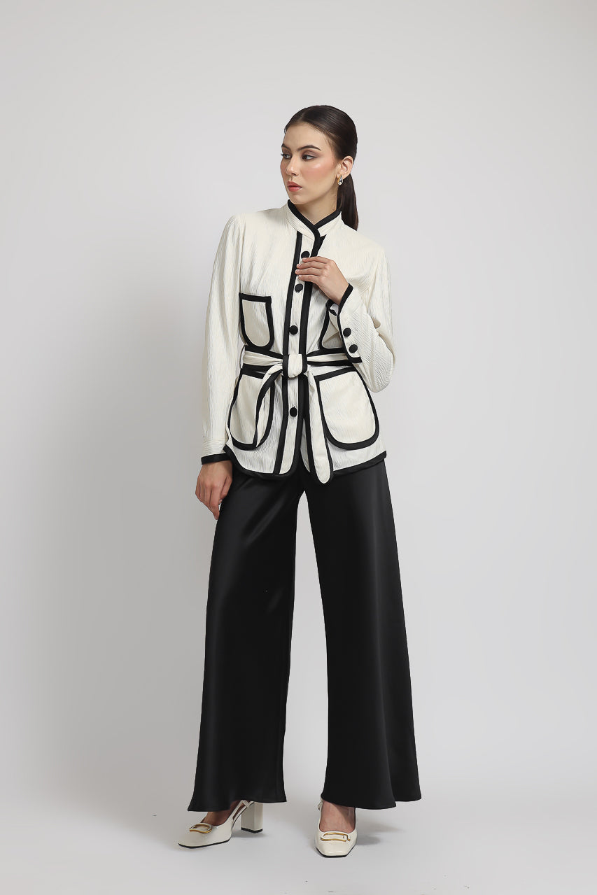 Bloom et Champs Blazer Michelle Mono List/Celana Satin Flare