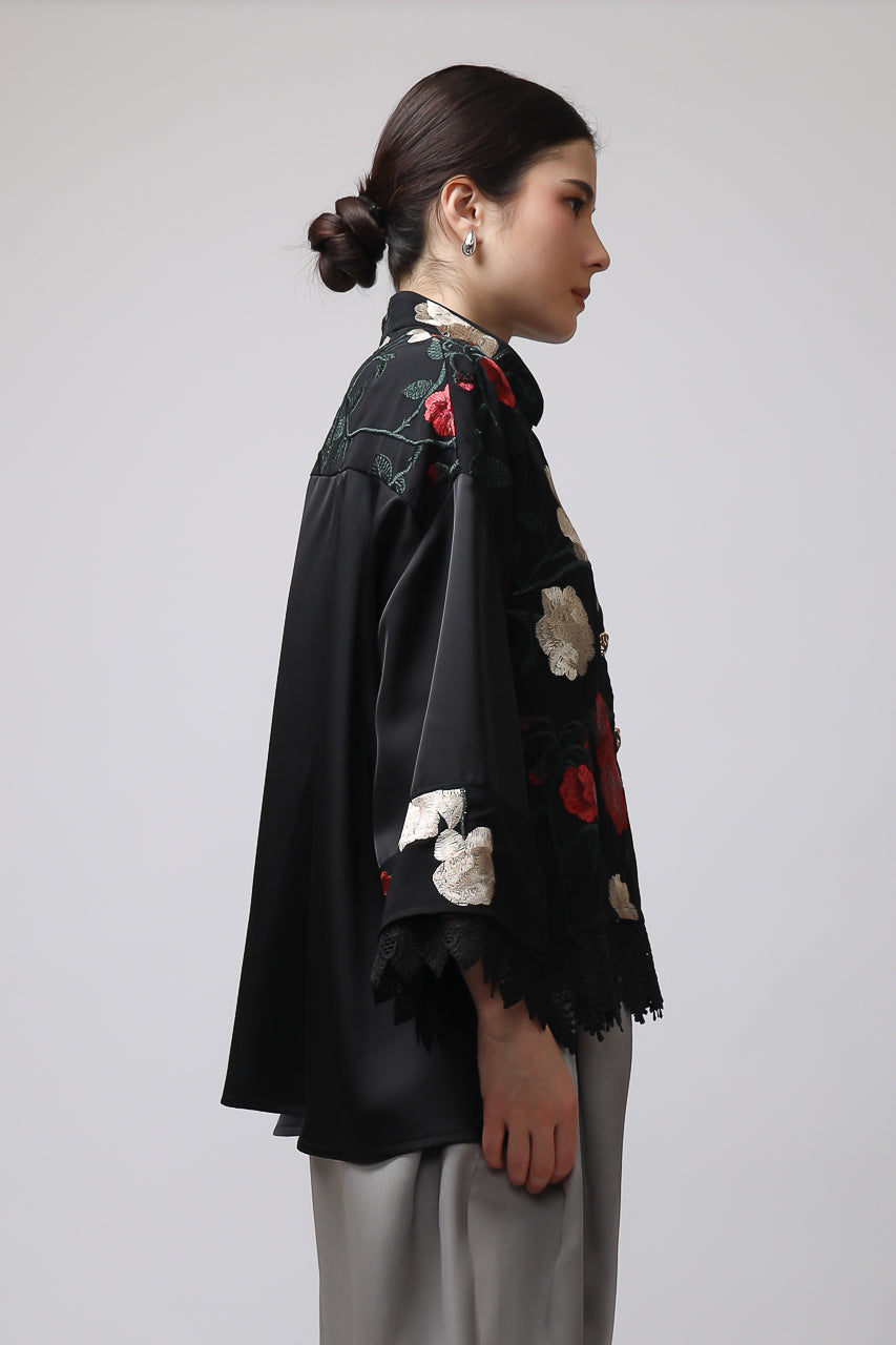 Bloom et Champs Mawar Blouse/Mikado Silver Pants