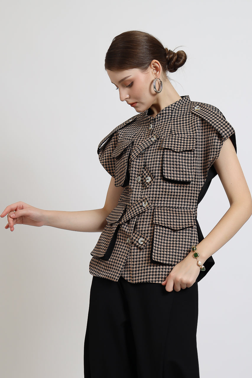 Bloom et Champs Safari Checkered Choco Blouse
