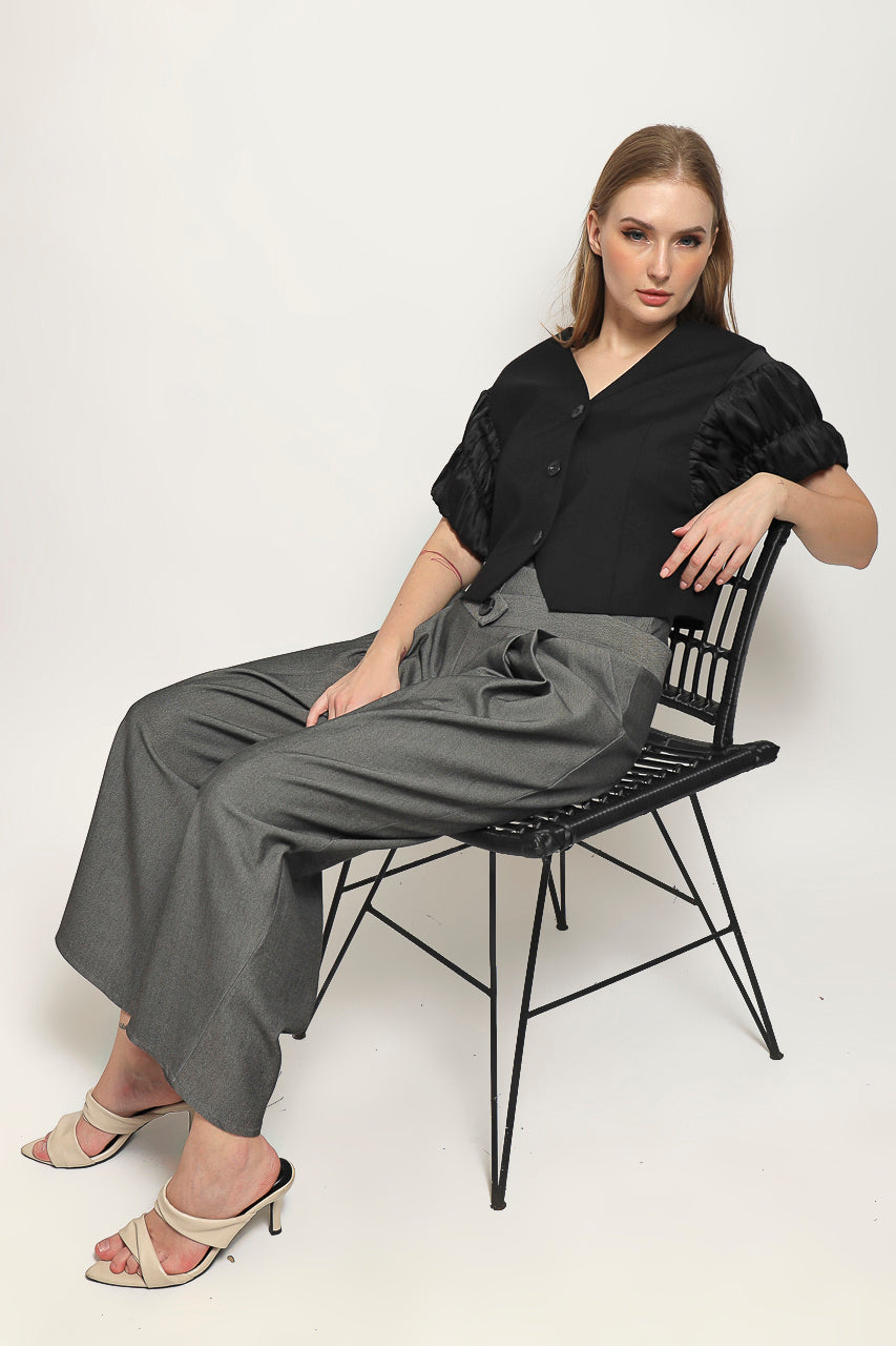 Bloom et Cotton Wrinkled Sleeved Vest